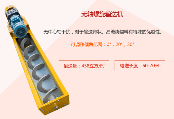 采用无轴设计，适合输送粘性强、易堵塞的物料